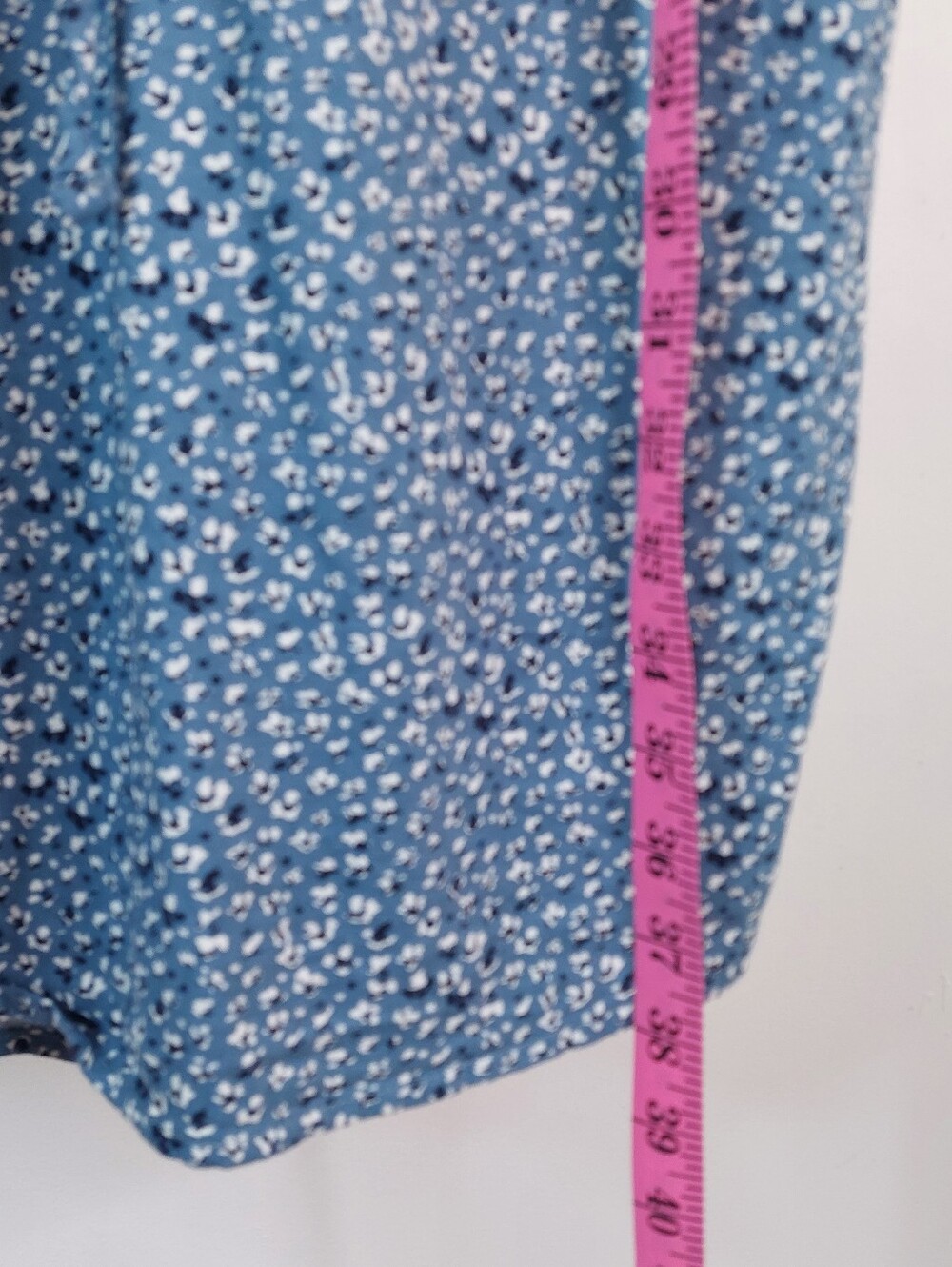 Denver Hayes Blue White Floral Sleeveless Drawstring Tunic Dress Size S - Picture 3 of 11